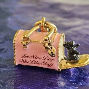 🐕Juicy Couture Unfixed Dog Puppy Carrier Charm w/ Scottie Toy Dog Inside - EPC